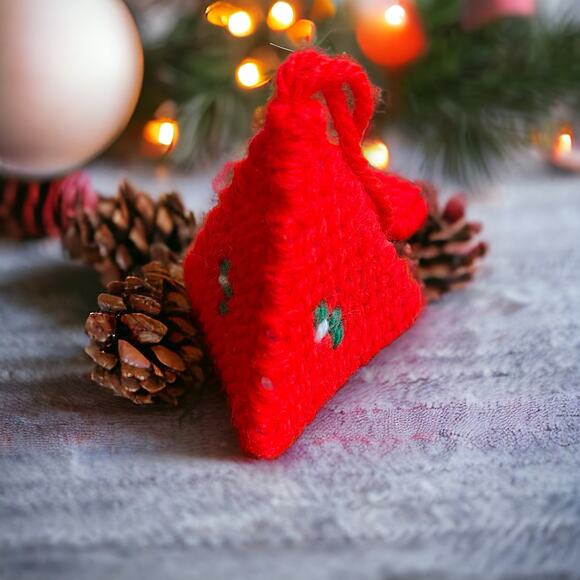 Lot of Eight Vintage Christmas Ornaments, Some Hand-made Bear Tree Mouse Candy - Picture 7 of 11